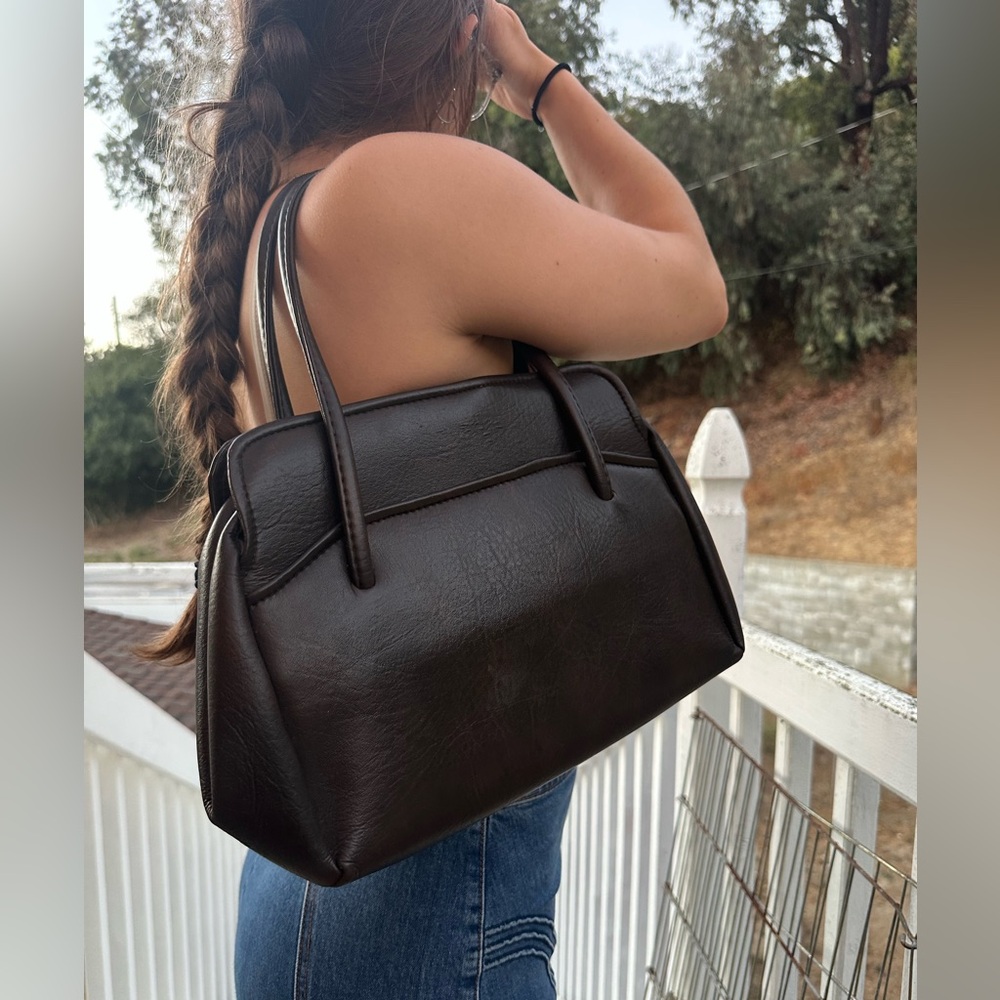 Vintage Brown Leather Handbag